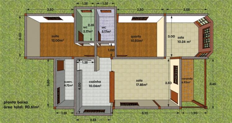 Projeto 1 1024x536 - Ideias e projetos de casas térreas