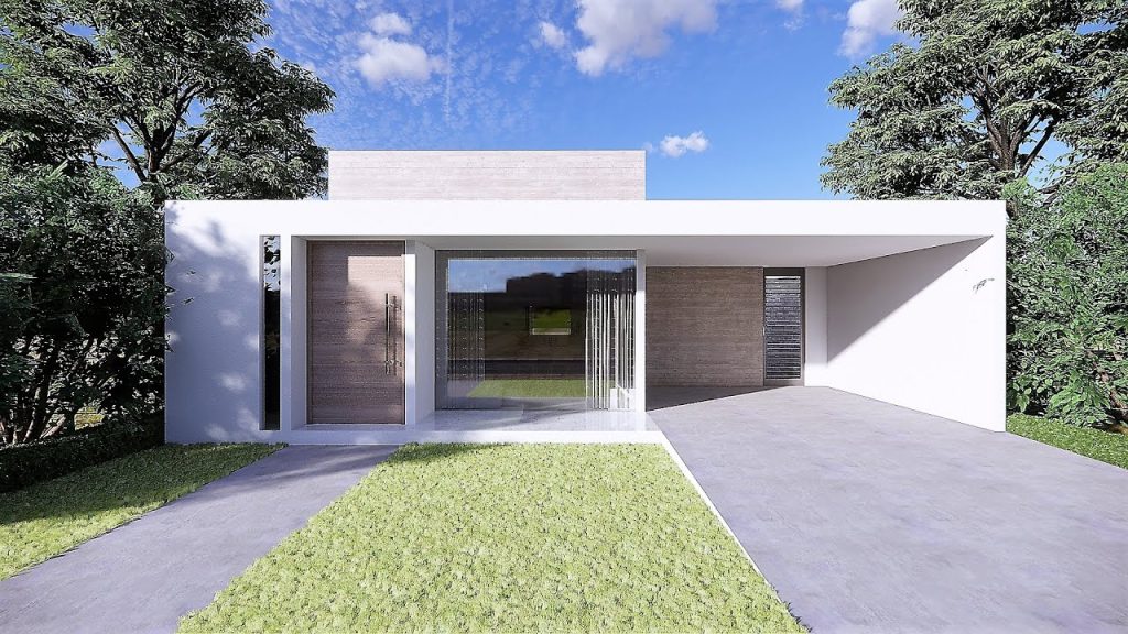 Casa Contemporanea Minimalista pequena 2 1024x576 - Casas Pequenas com Fachada Moderna: Elegância em Espaços Compactos