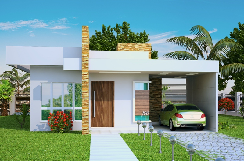 fachadas casas pequenas 7 - Descubra 29 Ideias de Fachadas Lindas para Casas Pequenas