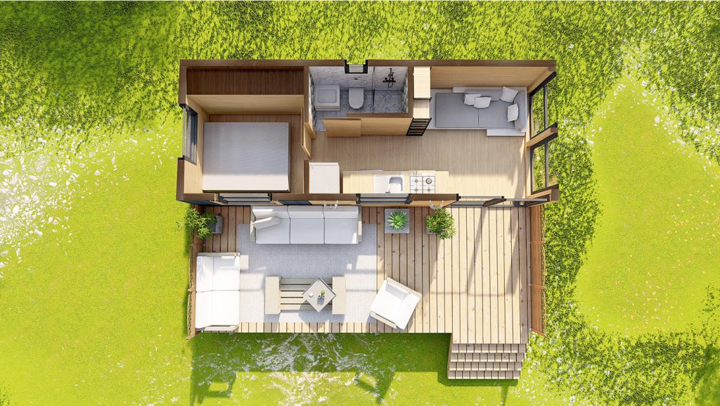 Projeto de Casa Minuscula Magnifica de 24m² 4 1024x577 - Projeto de Casa Minúscula Magnífica de 24m²
