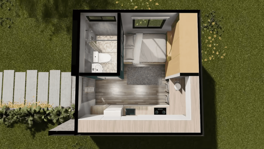 Casa Pequena Economica de 16m² 11 1024x576 - Casa Pequena Econômica de 16m²