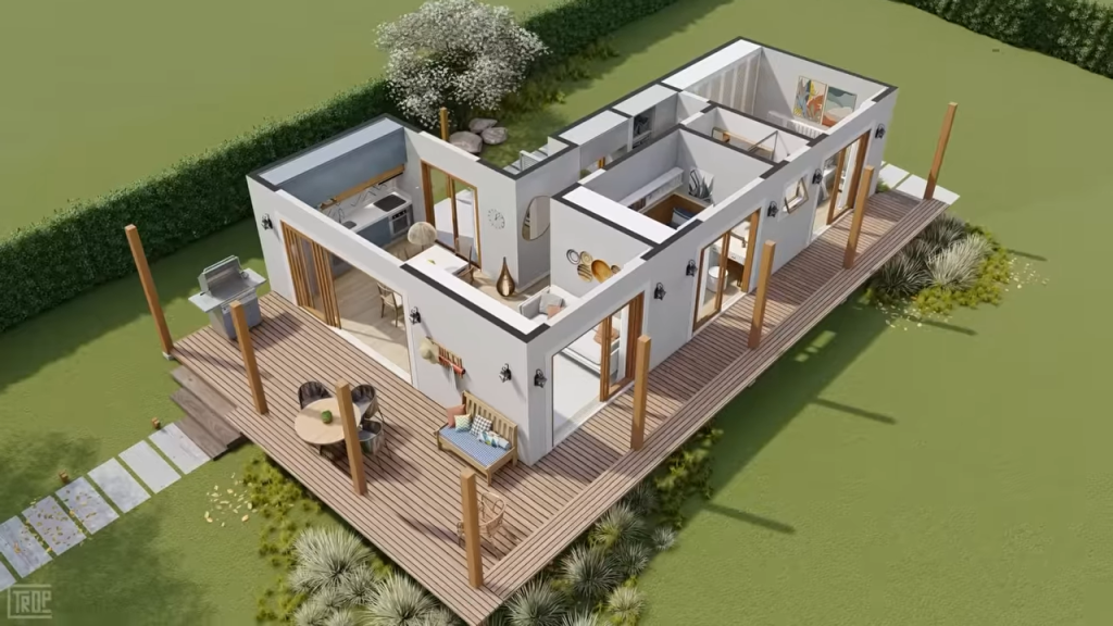 Casa Pequena Pratica Entrelacada com a Natureza 12 1024x576 - Casas Pequenas Práticas Entrelaçadas com a Natureza