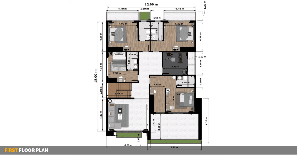 Projeto de Casa Moderna de Dois Andares 17 1024x539 - Projeto de Casa Moderna de Dois Andares