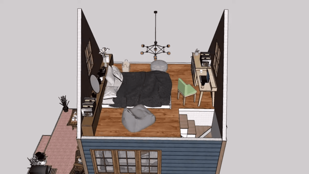 Projeto de Casa Tiny com Loft 16 metros Quadrados de Eficiencia e Estilo 9 1024x576 - Projeto de Casa Tiny com Loft: 16 metros Quadrados de Eficiência e Estilo