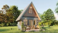 Projeto de Casa Tiny com Loft :16 metros Quadrados de Eficiência e Estilo