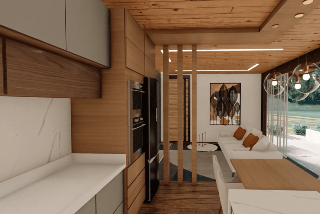 Tiny house em forma de L projetada com madeira e concreto 11 1024x686 - Tiny house em forma de L projetada com madeira e concreto