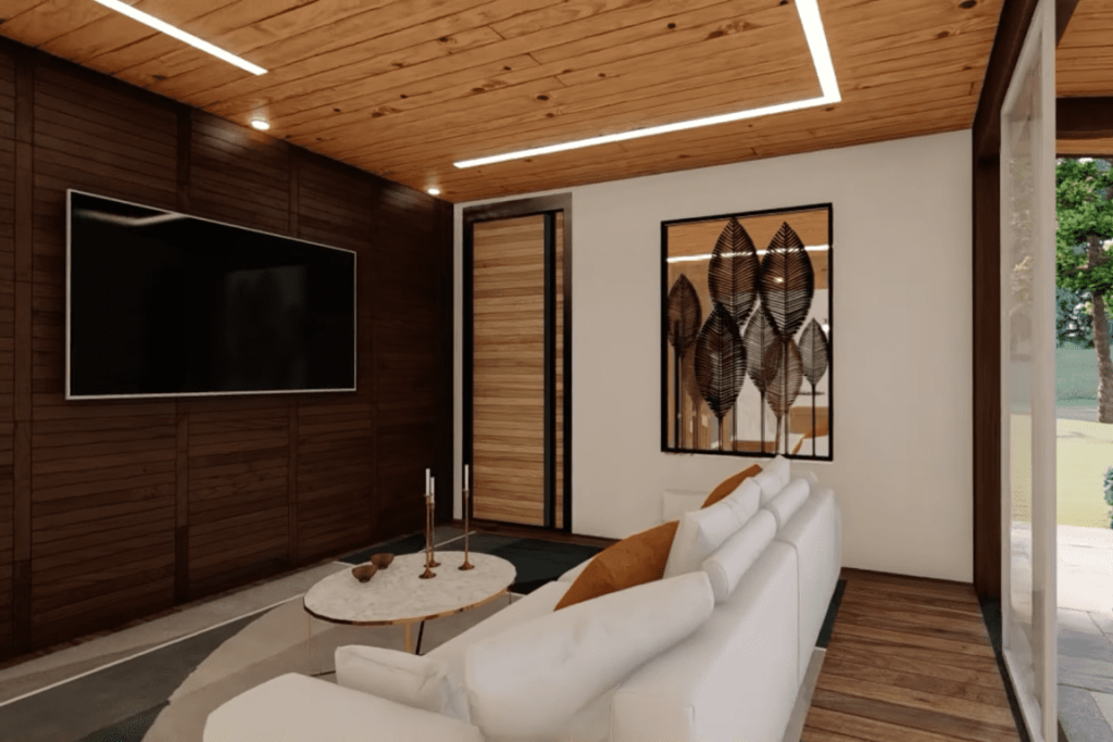 Tiny house em forma de L projetada com madeira e concreto 2 1024x683 - Tiny house em forma de L projetada com madeira e concreto