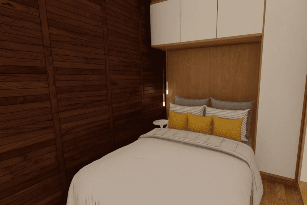 Tiny house em forma de L projetada com madeira e concreto 5 1024x685 - Tiny house em forma de L projetada com madeira e concreto